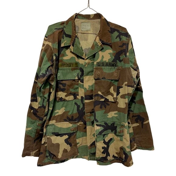 Vintage Army Combat Jacket Named Mens Size Medium Long - Picture 1 of 7
